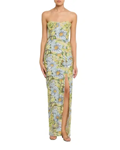 Bronx and Banco Veronica Strapless Floral Sequin Column Gown | Thumbnail 1 Bronx and Banco Veronica Strapless Floral Sequin Column Gown | Thumbnail 1