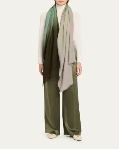 Faliero Sarti Isa Sequined Ombre Wool-Blend Shawl | Thumbnail 2 Faliero Sarti Isa Sequined Ombre Wool-Blend Shawl | Thumbnail 2