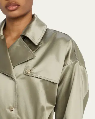 Willy Chavarria Satin Double-Breasted Midi Trench Dress | Thumbnail 5 Willy Chavarria Satin Double-Breasted Midi Trench Dress | Thumbnail 5