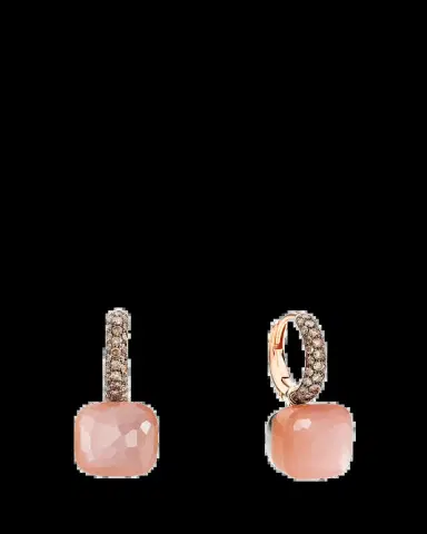 Pomellato Nudo Classic Rose Gold Orange Moonstone and Brown Diamond Earrings | Thumbnail 2 Pomellato Nudo Classic Rose Gold Orange Moonstone and Brown Diamond Earrings | Thumbnail 2