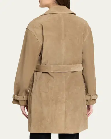 FRAME The Suede Trench Coat | Thumbnail 3 FRAME The Suede Trench Coat | Thumbnail 3