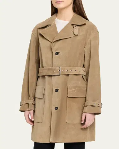 FRAME The Suede Trench Coat | Thumbnail 4 FRAME The Suede Trench Coat | Thumbnail 4