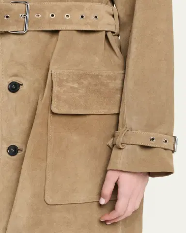 FRAME The Suede Trench Coat | Thumbnail 5 FRAME The Suede Trench Coat | Thumbnail 5