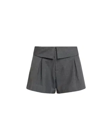 Zomer Foldover Waist Pleated A-Line Tailored Shorts | Thumbnail 1 Zomer Foldover Waist Pleated A-Line Tailored Shorts | Thumbnail 1