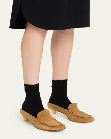 MM6 MAISON MARGIELA 25mm Suede Mule Loafers | Thumbnail 2 MM6 MAISON MARGIELA 25mm Suede Mule Loafers | Thumbnail 2