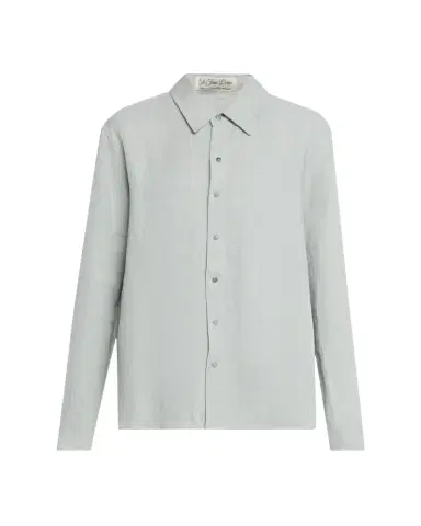 God's True Cashmere Silver Solid Linen Button-Front Shirt | Thumbnail 1 God's True Cashmere Silver Solid Linen Button-Front Shirt | Thumbnail 1