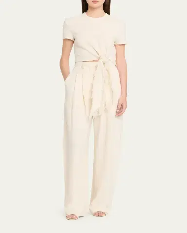 Nanushka Seka Cotton Linen Tweed Tapered Tailoring Pants | Thumbnail 2 Nanushka Seka Cotton Linen Tweed Tapered Tailoring Pants | Thumbnail 2