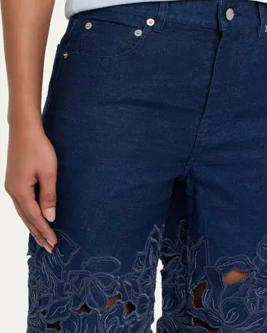 SIMKHAI Betty Embroidered Straight-Leg Jeans | Thumbnail 5 SIMKHAI Betty Embroidered Straight-Leg Jeans | Thumbnail 5