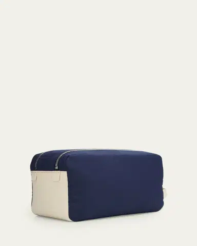 Brunello Cucinelli Men's Leather Double-Zip Toiletry Bag | Thumbnail 3 Brunello Cucinelli Men's Leather Double-Zip Toiletry Bag | Thumbnail 3