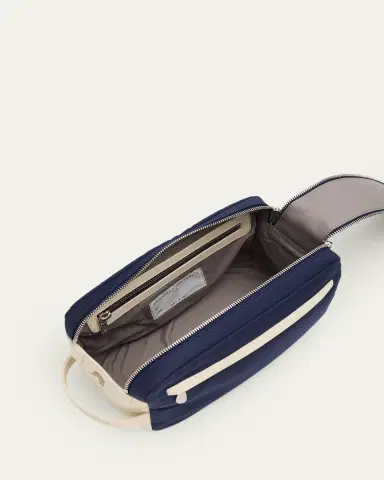 Brunello Cucinelli Men's Leather Double-Zip Toiletry Bag | Thumbnail 4 Brunello Cucinelli Men's Leather Double-Zip Toiletry Bag | Thumbnail 4