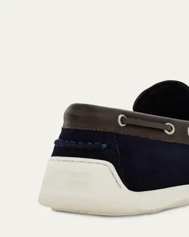 Ferragamo Men's Bahia Suede Leather-Trim Boat Shoes | Thumbnail 3 Ferragamo Men's Bahia Suede Leather-Trim Boat Shoes | Thumbnail 3