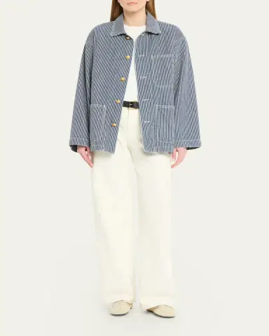Nili Lotan Franklin Striped Chore Coat | Thumbnail 2 Nili Lotan Franklin Striped Chore Coat | Thumbnail 2