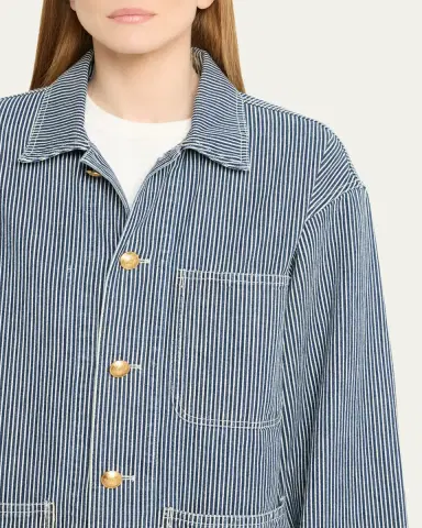 Nili Lotan Franklin Striped Chore Coat | Thumbnail 5 Nili Lotan Franklin Striped Chore Coat | Thumbnail 5