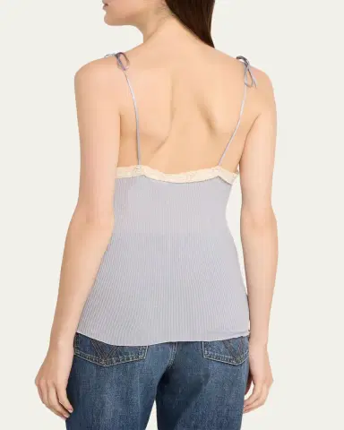 Chloé Lace-Trim Rib Cami Top | Thumbnail 3 Chloé Lace-Trim Rib Cami Top | Thumbnail 3