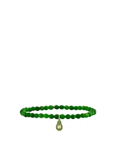 Sydney Evan 14K Emerald Avocado Charm on Bead Bracelet | Thumbnail 1 Sydney Evan 14K Emerald Avocado Charm on Bead Bracelet | Thumbnail 1