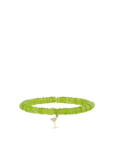 Sydney Evan 14K Diamond Martini Glass Charm on Peridot Bracelet | Thumbnail 1 Sydney Evan 14K Diamond Martini Glass Charm on Peridot Bracelet | Thumbnail 1
