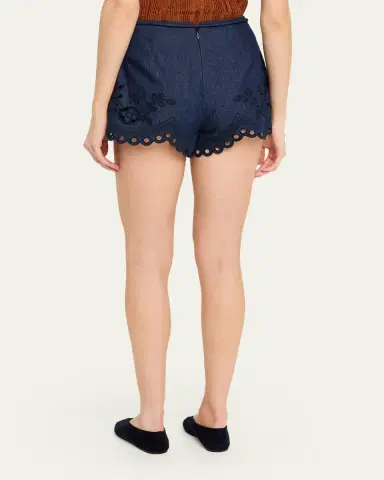 Zimmermann Mahon Broderie Denim Shorts | Thumbnail 3 Zimmermann Mahon Broderie Denim Shorts | Thumbnail 3