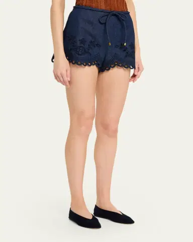 Zimmermann Mahon Broderie Denim Shorts | Thumbnail 4 Zimmermann Mahon Broderie Denim Shorts | Thumbnail 4