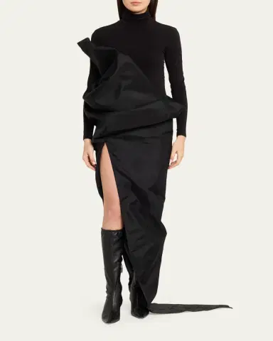 Rick Owens Temple Sculptural Draped Slit Skirt | Thumbnail 2 Rick Owens Temple Sculptural Draped Slit Skirt | Thumbnail 2