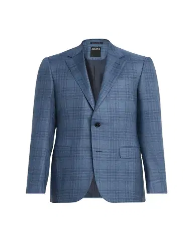 ZEGNA Men's Plaid Cashmere and Silk Single-Breasted Sport Coat | Thumbnail 1 ZEGNA Men's Plaid Cashmere and Silk Single-Breasted Sport Coat | Thumbnail 1