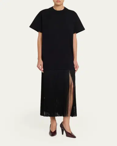 Alaïa Fringed Cotton T-Shirt | Thumbnail 2 Alaïa Fringed Cotton T-Shirt | Thumbnail 2