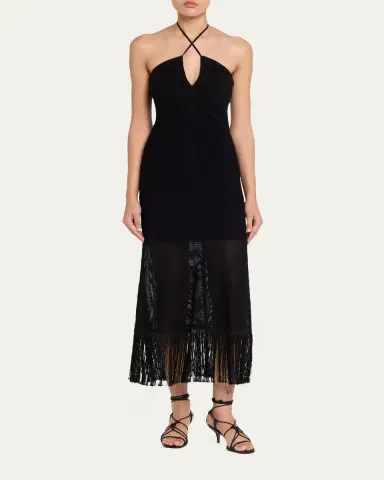 Cara Cara Hawthorn Fringe Halter Dress | Thumbnail 2 Cara Cara Hawthorn Fringe Halter Dress | Thumbnail 2
