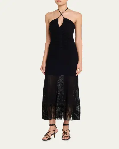 Cara Cara Hawthorn Fringe Halter Dress | Thumbnail 4 Cara Cara Hawthorn Fringe Halter Dress | Thumbnail 4