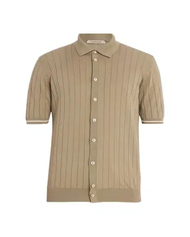 Fioroni Men's Wide Rib Short-Sleeve Button-Down Shirt | Thumbnail 1 Fioroni Men's Wide Rib Short-Sleeve Button-Down Shirt | Thumbnail 1