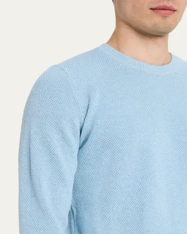 Fioroni Men's Diamond-Knit Silk/Cotton Crewneck Sweater | Thumbnail 5 Fioroni Men's Diamond-Knit Silk/Cotton Crewneck Sweater | Thumbnail 5