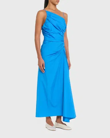 A.L.C. Juno Ruched One-Shoulder Midi Dress | Thumbnail 3 A.L.C. Juno Ruched One-Shoulder Midi Dress | Thumbnail 3