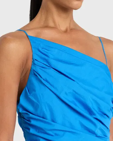A.L.C. Juno Ruched One-Shoulder Midi Dress | Thumbnail 4 A.L.C. Juno Ruched One-Shoulder Midi Dress | Thumbnail 4