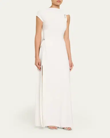 Grace Ling Relic Charms Gathered Jersey Maxi Dress | Thumbnail 4 Grace Ling Relic Charms Gathered Jersey Maxi Dress | Thumbnail 4
