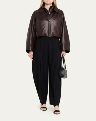 Alaïa Tailored Barrel-Leg Wool Twill Pants | Thumbnail 2 Alaïa Tailored Barrel-Leg Wool Twill Pants | Thumbnail 2