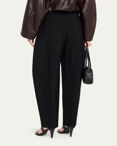 Alaïa Tailored Barrel-Leg Wool Twill Pants | Thumbnail 3 Alaïa Tailored Barrel-Leg Wool Twill Pants | Thumbnail 3