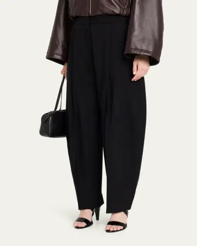 Alaïa Tailored Barrel-Leg Wool Twill Pants | Thumbnail 4 Alaïa Tailored Barrel-Leg Wool Twill Pants | Thumbnail 4