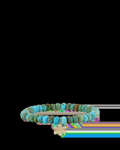 Sydney Evan 14K Mini Pave Daisy on Turquoise Bracelet | Thumbnail 2 Sydney Evan 14K Mini Pave Daisy on Turquoise Bracelet | Thumbnail 2