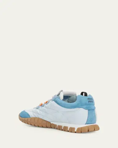 Miu Miu Technical Fabric and Suede Low-Top Sneakers | Thumbnail 4 Miu Miu Technical Fabric and Suede Low-Top Sneakers | Thumbnail 4