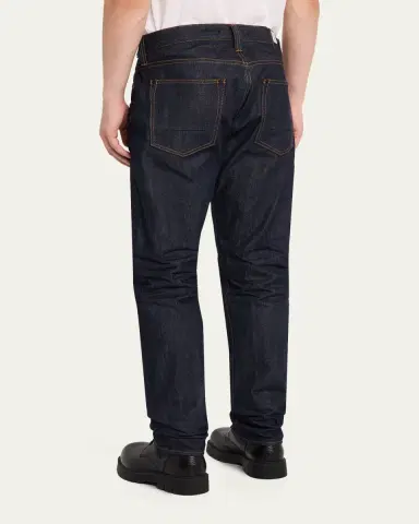 Master Craft Union Men's Waistband-Tab Indigo Denim Straight-Leg Jeans | Thumbnail 3 Master Craft Union Men's Waistband-Tab Indigo Denim Straight-Leg Jeans | Thumbnail 3