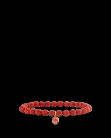 Sydney Evan 14K Ruby Bell Pepper on Red Coral Stretch Bracelet | Thumbnail 2 Sydney Evan 14K Ruby Bell Pepper on Red Coral Stretch Bracelet | Thumbnail 2