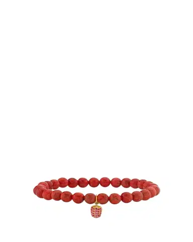 Sydney Evan 14K Ruby Bell Pepper on Red Coral Stretch Bracelet | Thumbnail 1 Sydney Evan 14K Ruby Bell Pepper on Red Coral Stretch Bracelet | Thumbnail 1
