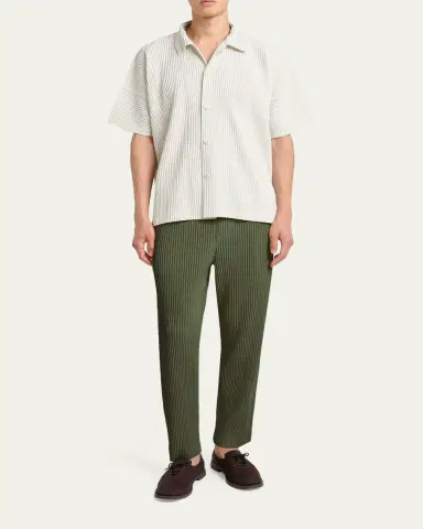 Homme Plissé Issey Miyake Men's Monthly Colors July Pleated Short-Sleeve Shirt | Thumbnail 2 Homme Plissé Issey Miyake Men's Monthly Colors July Pleated Short-Sleeve Shirt | Thumbnail 2
