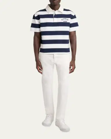 Givenchy Men's White Denim Straight-Leg Five-Pocket Pants | Thumbnail 2 Givenchy Men's White Denim Straight-Leg Five-Pocket Pants | Thumbnail 2