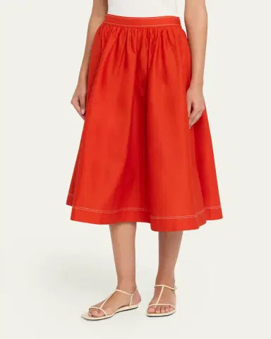 Jason Wu Collection Stretch Cotton Midi Skirt | Thumbnail 4 Jason Wu Collection Stretch Cotton Midi Skirt | Thumbnail 4