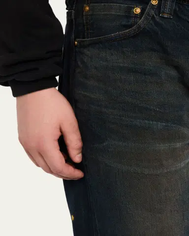 Master Craft Union Men's Waistband-Tab Dark-Wash Denim Straight-Leg Jeans | Thumbnail 5 Master Craft Union Men's Waistband-Tab Dark-Wash Denim Straight-Leg Jeans | Thumbnail 5