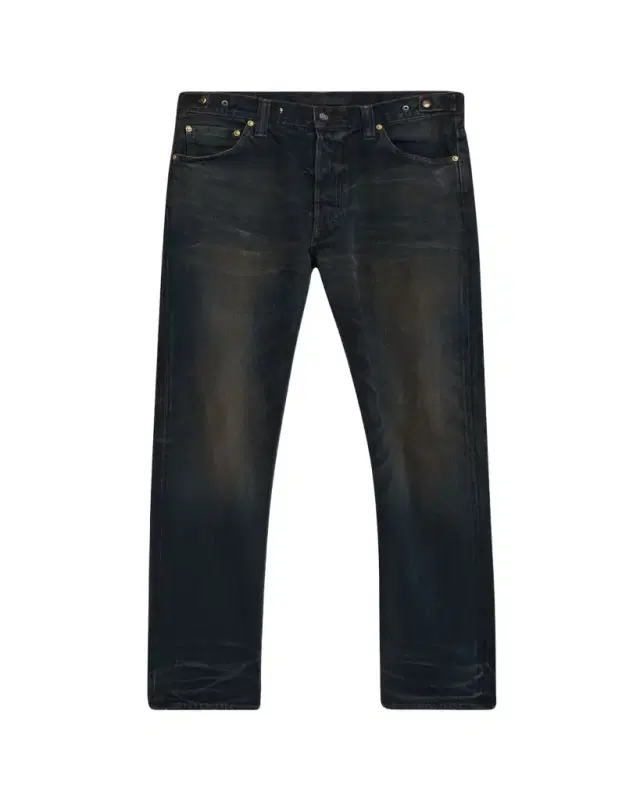 Men's Waistband-Tab Dark-Wash Denim Straight-Leg Jeans Men's Waistband-Tab Dark-Wash Denim Straight-Leg Jeans