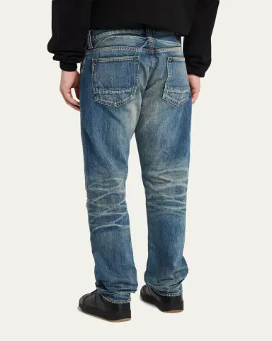 Master Craft Union Men's Vintage-Effect Denim Straight-Leg Jeans | Thumbnail 3 Master Craft Union Men's Vintage-Effect Denim Straight-Leg Jeans | Thumbnail 3