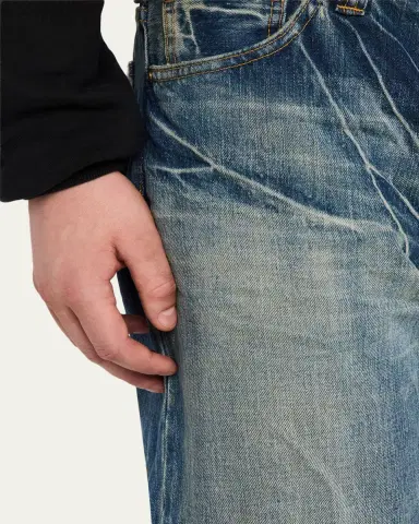 Master Craft Union Men's Vintage-Effect Denim Straight-Leg Jeans | Thumbnail 5 Master Craft Union Men's Vintage-Effect Denim Straight-Leg Jeans | Thumbnail 5