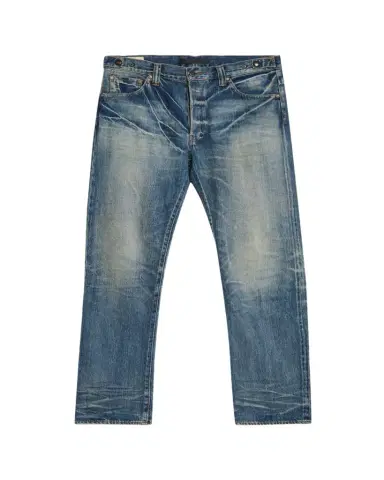 Master Craft Union Men's Vintage-Effect Denim Straight-Leg Jeans | Thumbnail 1 Master Craft Union Men's Vintage-Effect Denim Straight-Leg Jeans | Thumbnail 1
