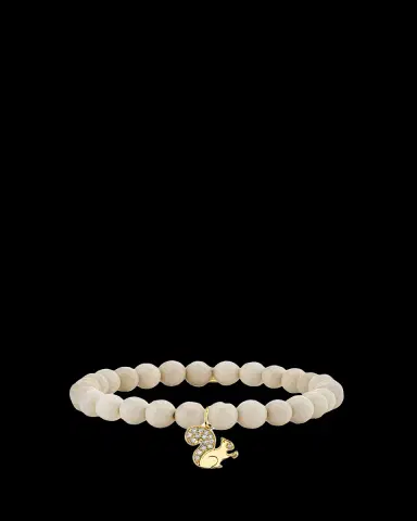 Sydney Evan 14K Diamond Squirrel on Jasper Beaded Stretch Bracelet | Thumbnail 2 Sydney Evan 14K Diamond Squirrel on Jasper Beaded Stretch Bracelet | Thumbnail 2