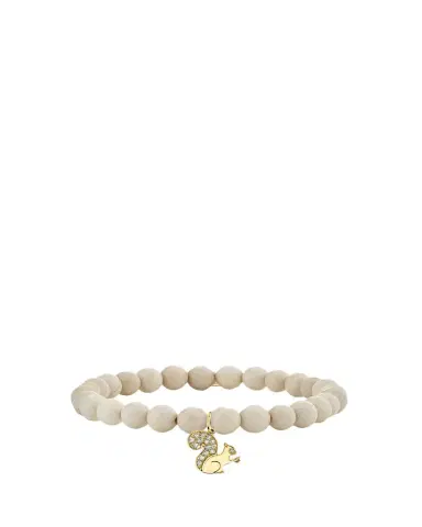 Sydney Evan 14K Diamond Squirrel on Jasper Beaded Stretch Bracelet | Thumbnail 1 Sydney Evan 14K Diamond Squirrel on Jasper Beaded Stretch Bracelet | Thumbnail 1